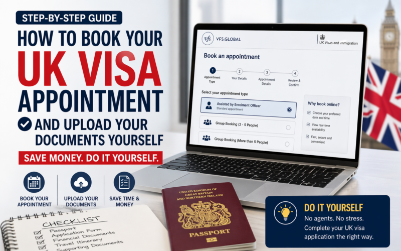 How to Book Your UK Visa Appointment and Upload Your Documents Yourself (Step-by-Step Guide)